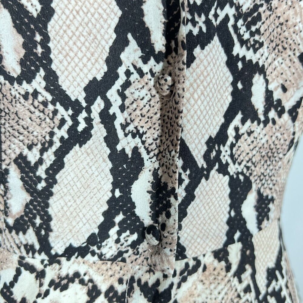 Lulus Lets Snake Grey Snake Print Collared Button… - image 7